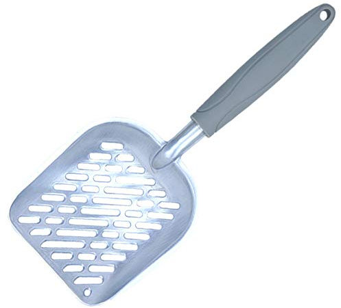 Ulalaza Pelle à litière Kitty Pelle à Tamis à litière en métal avec Manche en Caoutchouc Durable