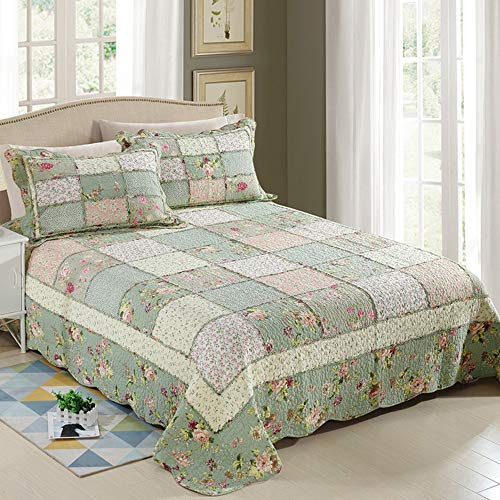Dessus De Lit 2 Personnes Boutis Couvre Lit Matelassé De Luxe Coton Patchwork Couverture,Patchwork22
