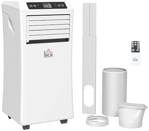 HOMCOM Portable Air Conditioner 9000 BTU, 4-in-1 Cooling, Fan, Dehumidifier & Sleep Mode, Mobile Air Conditioning Unit with Digital Display, Remote Control, 24H Timer, Window Kit for Rooms up to 28㎡