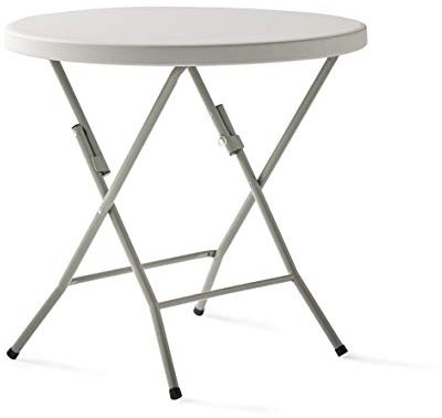 KG KITGARDEN - Mesa Plegable Portátil Multifuncional, Ø80x74cm, Redonda, Blanco