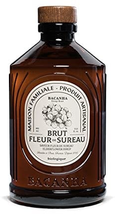 BACANHA - Sirop Bio et Brut - Sirop saveur Fleur de Sureau - Pour Cocktail, Eau, Limonade et Thé Glacé - 400 mL