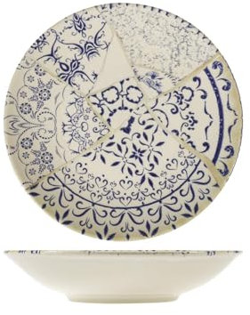 H&H Alyssa Set 12 Piatti Fondi, Stoneware, Cm22