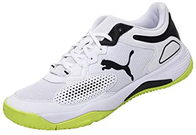 PUMA Unisex Solarcourt Rct Tennisschuh, Puma White Puma Black Yellow A, 43 EU