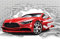 Papier Peint Photo INTISSÉ-VOITURE-350x260 cm-(2501AE)-Racing voitures de Course Moto Mur de Pierre Briques Colle Inclus Mural Décor Motif Poster Géant Stickers Muraux Optique Moderne Fond Effet