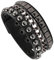 EIGSO Punk Rock Breites Armband mit Ketten Schnalle Lederband Armband Schwarz Einheitsgröße für Damen Herren