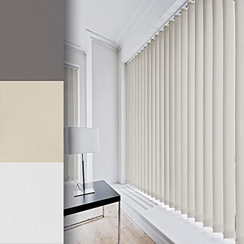 Dimout Patterned Vertical Blind Complete [180cm, Cream, Short Drop]