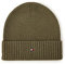Tommy Hilfiger Herren Strickmütze Essential Flag Beanie mit Kaschmiranteil, Army Green Melange, Onesize