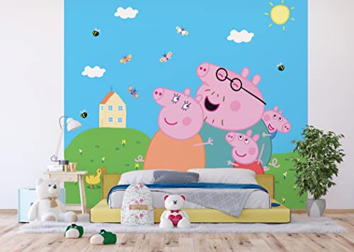 AG Design Peppa Pig | Fototapete für Kinderzimmer 300 x 270 cm | 4 Teile