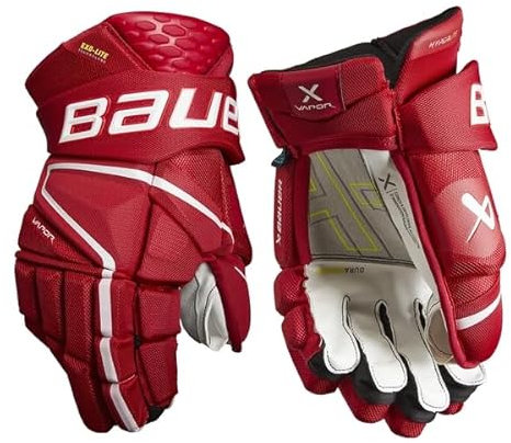 BAUER Vapor Hyperlite - Guanti per anziani, 14, colore: rosso
