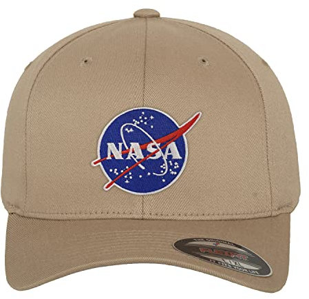 NASA Offizielles Lizenzprodukt Insignia Flexfit Cap (Khaki), Klein/Mittel