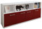 Lqliving Kommode Sideboard Enrica, Korpus in Weiss matt, Front im trendigem Rot/Bordeaux (180x79x35cm), inkl. Metall Griffen, Made in Germany