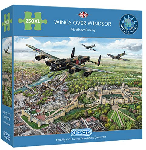 Wings Over Windsor 250XL Piece Jigsaw | Royal Airforce Puzzle | Sustainable Jigsaw Puzzle for Adults | Premium 100% Recycled Board | Great Gift for Adults | Gibsons Games