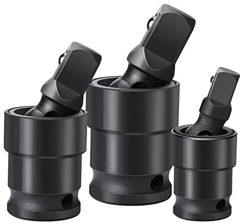 Set de Cardans à Choc Universel 3 Pièces de 1/2, 3/8 et 1/4 Adaptateurs Réducteurs Cardan Universel À Chocs Pour Douilles et Embouts