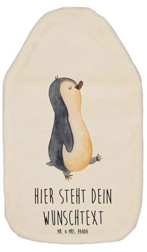 Mr. & Mrs. Panda Personalisierte Wärmflasche Pinguin marschieren - Personalisierte Geschenke, Personalisierte Kinder Wärmflasche, Wärmflaschenbezug