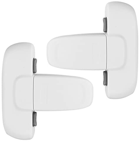 2 Pack Fridge Lock for Children, Home Fridge Door Lock Baby Safety Refrigerator Lock for Refrigerator Door Freeze Door (White)