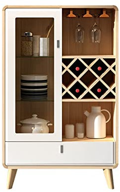 luckxuan Weinschränke Weißer eintüriger Weinschrank Mehrzweck-Weinbarschrank Wohnzimmer Einfache freistehende Weinaufbewahrung Sideboard Weinregal/Barschrank