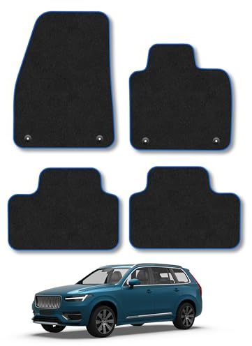 Volvo XC40 (2017+) [Automatic] Carpet Car Mats | Blue Edge Trim Tailored Fit Floor Mats Full Coverage Protection Accessories Easy Clean Anti Slip Made in the UK