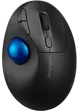 Kensington Pro Fit Ergo TB450 Bluetooth 2.4GHz with Dual Wireless Capability, Up to 18 months of Battery Life, Ergonomic 34mm Thumb Operated Trackball Mouse, Made from 50% Recycled plastic (K72194WW)