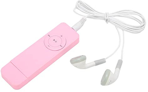 Lettore MP3, Mini Lettore Musicale MP3 Suono HiFi Portatile Lettore Musicale Digitale Batteria Integrata da 180 MAh, Supporta Fino a 64 GB (Rosa)