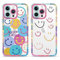Yoedge 2 pezzi Cover per iPhone 15 Pro Max 6,7- Custodia Smiley Face per Telefono in Trasparente con Aesthetic Simpatica Disegni, Custodie per Cellulare in Silicone per iPhone 15 Pro Max case Ragazza
