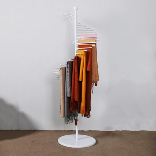 CIOOCPK Metall Eisen Schal Ständer, Boden-Standbleche Zuhause/Kommerziell Stehender Boden Ständer für Organizer für Seidenschal/Stoff/Halstuch, 30 Stangen zum Aufhängen