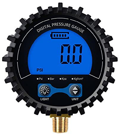 Digital Pressure Gauge With 1/8'' NPT Bottom Connector & Rubber Protector Rang To 200psi Accuracy 1% .F.S. Pressure Gauge