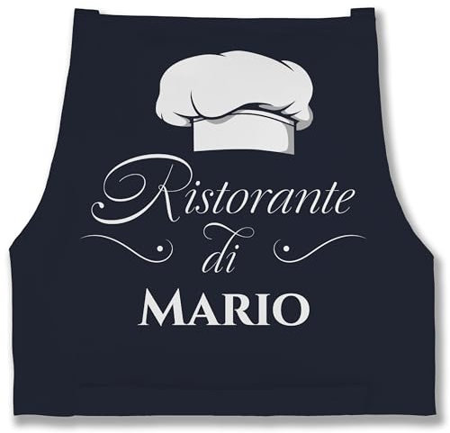 Schürze - Pizzaschürze Erwachsene - Ristorante di Name | Geschenk Pizza Zubehör | Pizzabäcker I Pizza Fan - 85x69 - Navy Blau - pizzaschürzen koch personalisiertes mütze schürzen