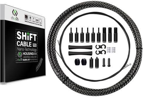 CNC Mountain Bike Gear Cable Set,MTB Gear Cable, Bike Shifter Cable Housing Coated Braided & Teflon Inner line for Road Bike(Black/Gold/Silver/Titanium Silver)