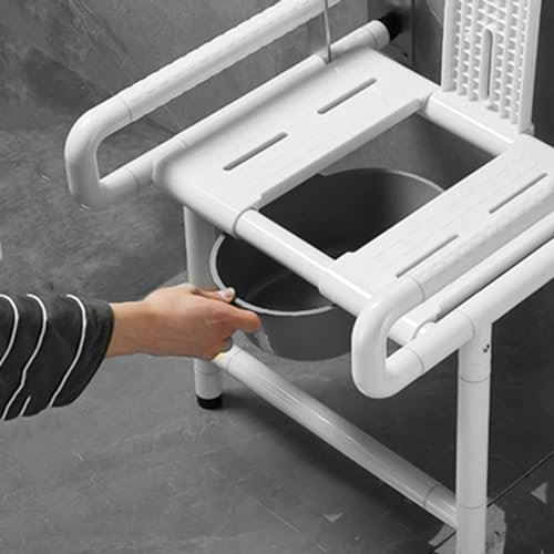 Duschstuhl für Senioren, Wandmontage, zusammenklappbar, platzsparend, rutschfest, für Badezimmer, Wandhocker für Dusche, praktische Lösung für ältere Menschen