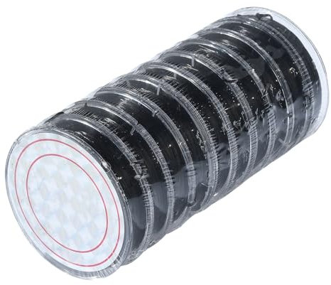 UR URLIFEHALL 10 rotoli di cordoncino elastico piatto da 0,8 mm, nero, per fai da te, gioielli, decorazioni da appendere, 10 m/rotolo