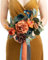 Ling's Moment Künstliche Blumen Teal Brautjungfer Blumenstrauß, Gebrannte Orange Hochzeit Blumen Blumensträuße für Brautjungfern, 7 Zoll Brautsträuße