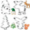 Orapink Großes Weihnachts Ausstechset zum Backen – Weihnachtsbaum, Rentier, Rentierkopf und Weihnachts Ausstechform aus Edelstahl in Form eines Gnoms