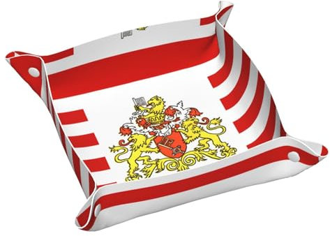 Kommoden-Tablett, PVC-Ledertablett für Reisen, kleiner Reise-Organizer für Schlüssel, Brieftaschen, Uhren, Münzen (Flagge des Senats von Bremen)