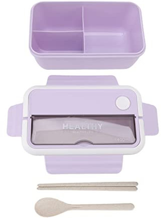 Apexare Lunch Crock Pot, tragbar, auslaufsichere Lunchbox-Behälter, mikrowellengeeignete kleine Behälter für Lunchboxen, Trennwand-Design, wiederverwendbarer Snackbehälter für (Lila)