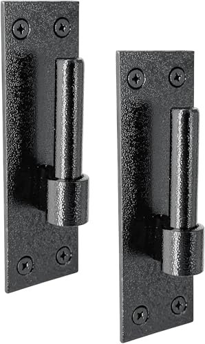 IRONTITE® 2 Pack Heavy Duty Gate Hinges with 16mm Pin to Suit Hook and Band Gate Hinges, and Wrought Iron Gates. Black Gate Hinges Hook On Plate Hinge Pins.