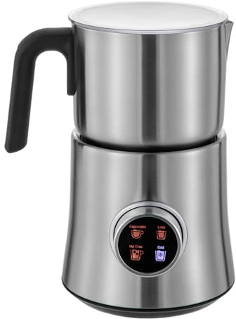 fennnds Montalatte elettrico a induzione, 4 in 1, schiuma di latte e vapore automatico per latte macchiato, cappuccino, cacao e latte caldo