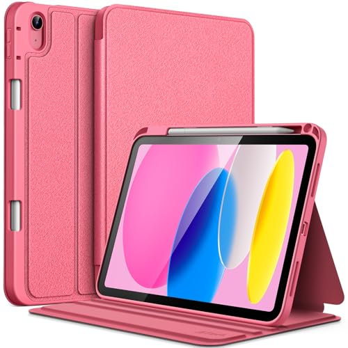 JETech Case for iPad (A16) 11th/10th Generation (2025/2022) with Pencil Holder, Slim Folio Stand Protective Tablet Cover, Multi-Angle Viewing (Pink)