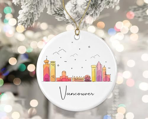 Vancouver Stadt Weihnachtsbaumschmuck Weihnachtsanhänger Keramik Weihnachtsdeko Mit Schnur Weihnachtsbaum Deko