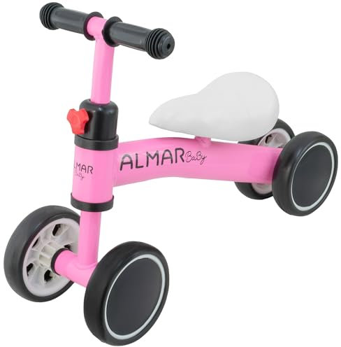 Almar Baby Bicicleta Rosa sin Pedales para Bebes de 12 a 24 Meses Bici de Equilibrio para niños correpasillos Bebe