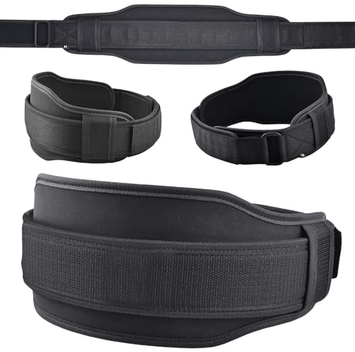 Fitness Weight Lifting Belt - Neoprene Padded Back Lumber Support Weightlifting Gym Belt 5.5 Bodybuilding Support, Deadlifts Exercise Lever Workout Powerlifting Training Belts Men Women