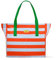 LARKSON Strandtasche Damen & Herren Orange - Linn - Große Beach Bag für Strand, Schwimmbad, Pool - Tote Bag Badetasche XXL mit Reißverschluss - Leicht