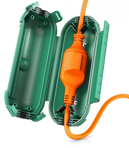 Brandson - Garten Kabelbox wasserdicht - Outdoor IP44 wasserdichte Safe Box - trittfest - wetterbeständige Schutzbox für Verlängerungskabel für LED-Kette Elektrowerkzeug Rasenmäher