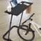 ikkle Adjustable Bike Trainer Desk - Height Adjustable Workstation for Indoor Cycling, Treadmill & Home Office, Fitness Cycle Desk Stand Table for Laptop, Cup, Tablet, Books & Accessories, Black