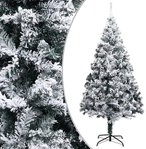 Sapin de Noël artificiel en PVC floqué Vert neige 300 cm