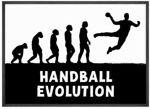 Handball Poster Evolution auf Fotopapier, DIN A3, Geschenk für Handballer, Wanddeko, Foto, Sport, Sprungwurf