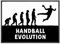 Handball Poster Evolution auf Fotopapier, DIN A3, Geschenk für Handballer, Wanddeko, Foto, Sport, Sprungwurf