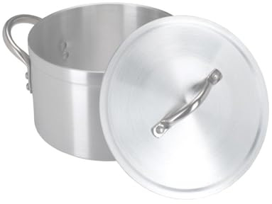Chefest Heavy Duty Aluminium Boiling Pot with Lid | 4L–65L Cooking Stock Pot | Ground Base Cookware for Home, Outdoor, Catering & Commercial Use By Chefline (50cm (65.0 Litre))