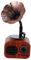 SHINEOFI Haut-Parleur Vintage Forme De Gramophone avec Lecteur Intégré Et Slot pour Carte Enceinte Mini sans Fil pour Décoration Et Écoute De Musique
