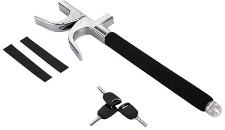 Candado de volante para coche, universal, antirrobo, antirrobo, con 3 llaves para coche, todoterreno, camión