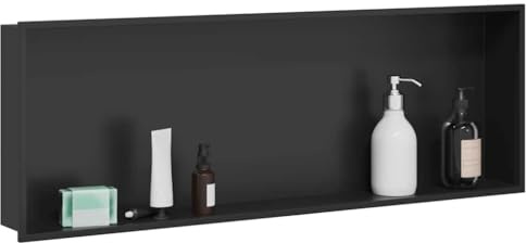 vidaXL Niche de Douche Noir 90 x 30 x 9,5 cm Acier Inoxydable